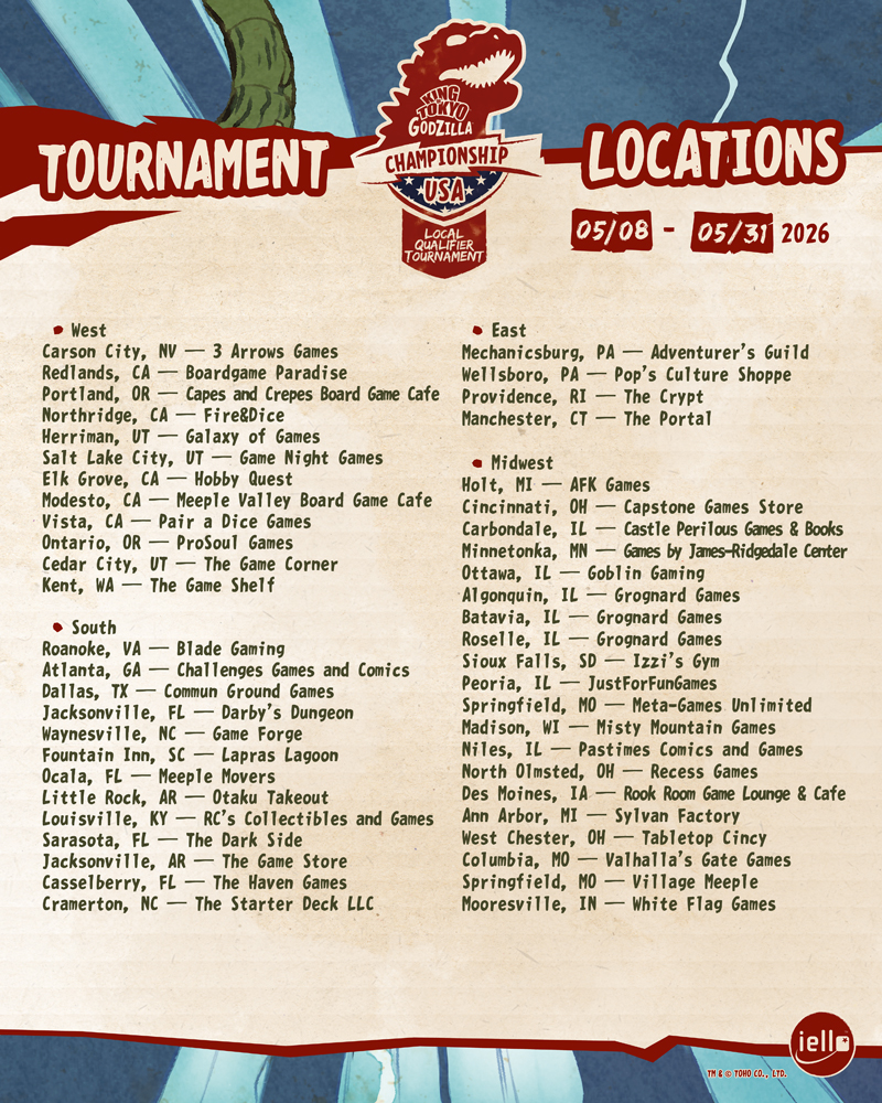 KOT Godzilla Championship List of Participating Stores